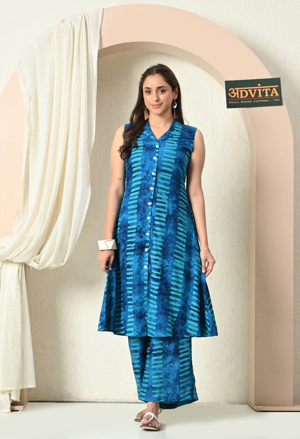 Elegant A-Line 2-Piece Kurta Set for Women – Stylish Cotton Kurti