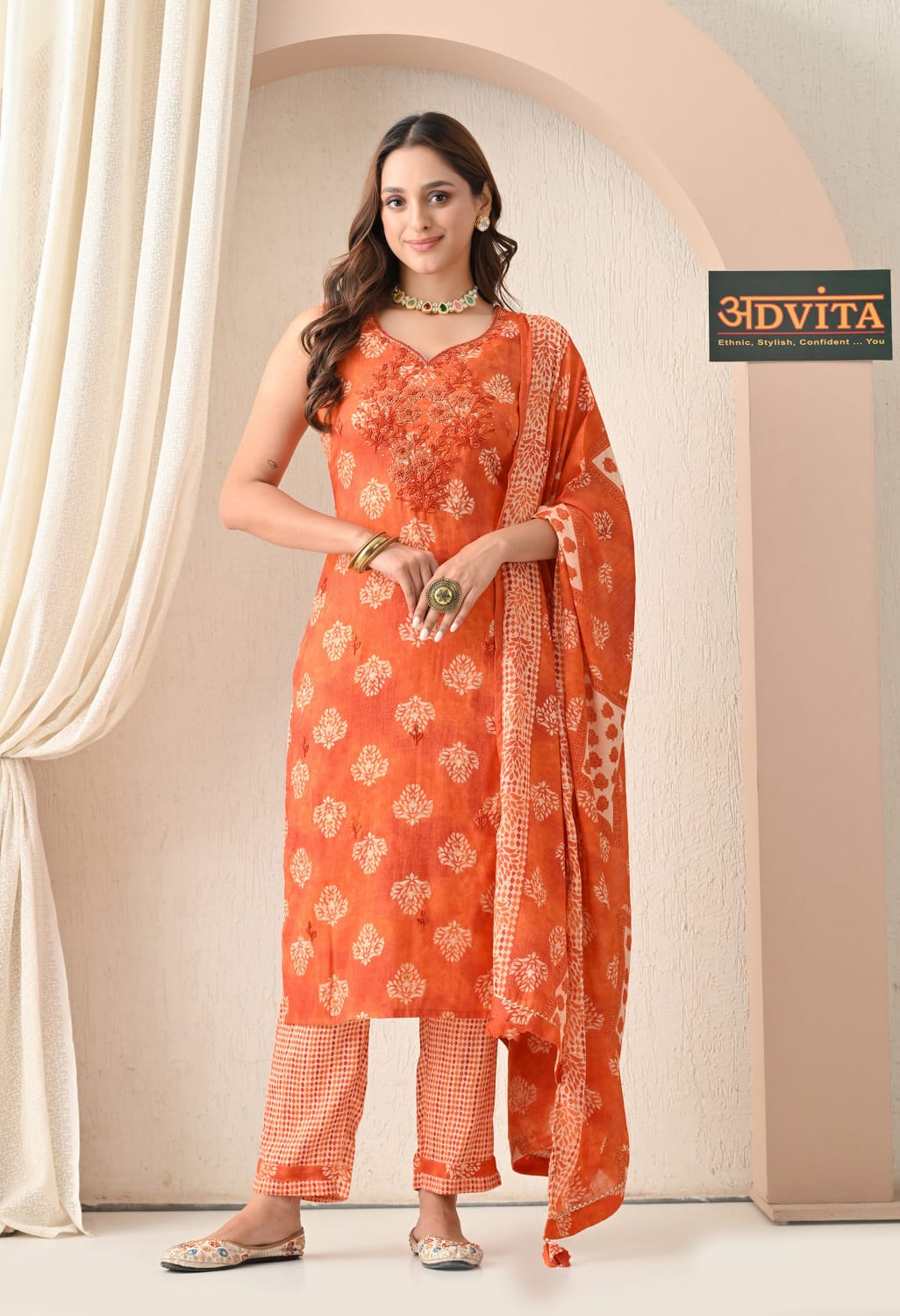 Advita Rayon Cotton 3-Piece Suit – Soft & Elegant Daily Wear