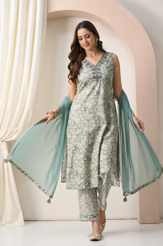 Advita Rayon Cotton 3-Piece Suit – Graceful Ethnic Wear for Women