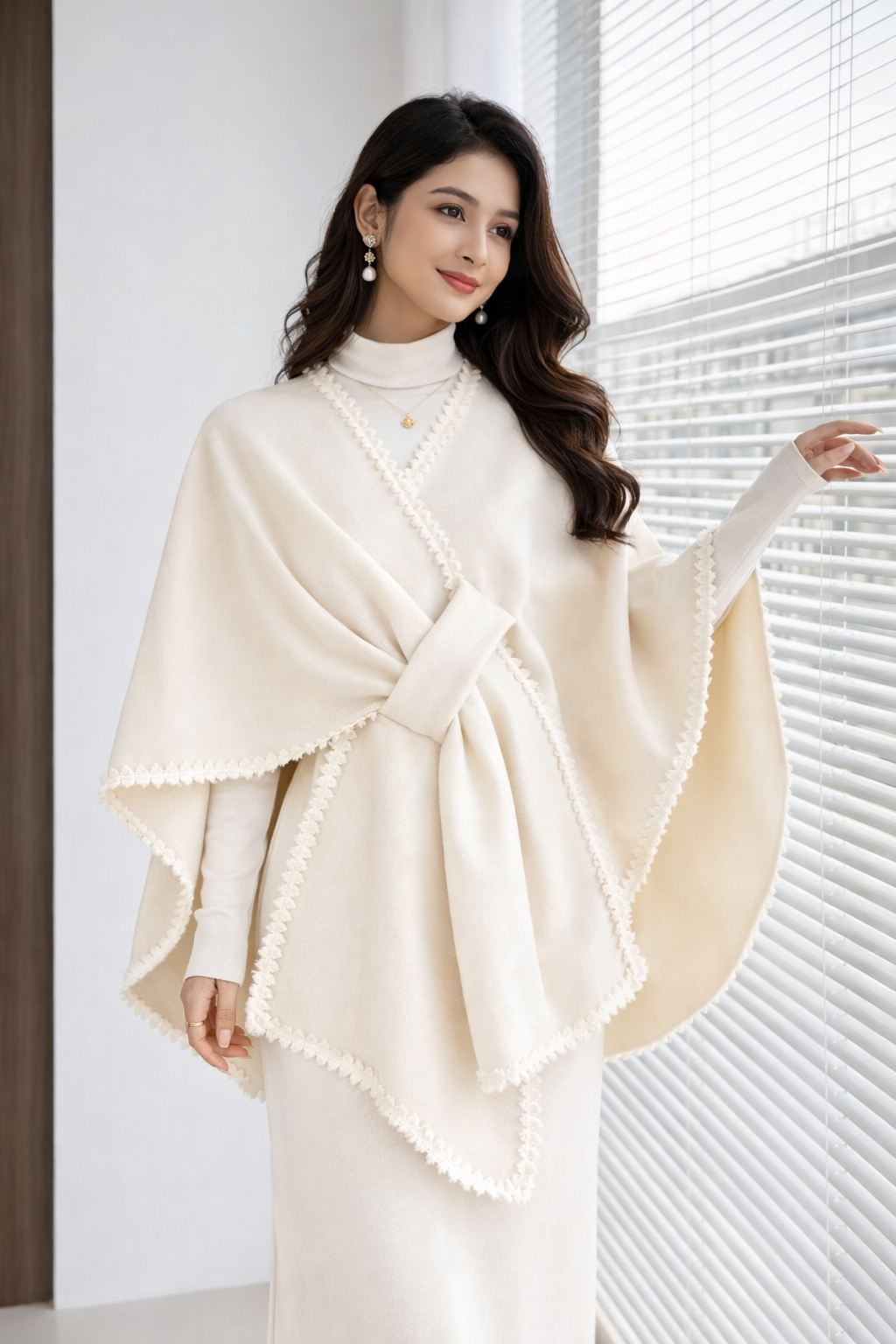 Premium Woolen Winter Poncho for Women | Soft & Cozy Outerwear