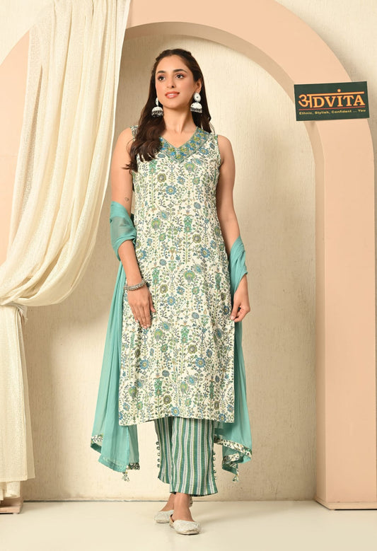 Advita Rayon Organic Cotton Suit Set – 3-Piece Elegance