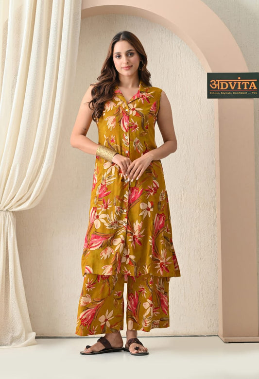 Advita A-Line Long Kurta Set – Rayon Cotton Ethnic Wear for Women
